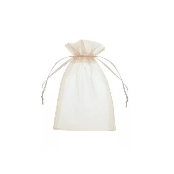 Szütyő organza tasak 8x10cm - Krém S/12
