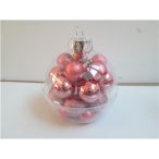   Karácsonyi Dekor Gömb S/22db púder 4 féle díszdobozban 4/5cm