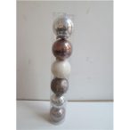 Kd. Gömb S/6db fehér/szürke 4 féle 10cm