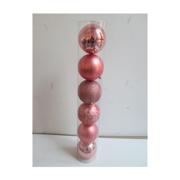 Kd. Gömb S/6db púder 4 féle 10cm