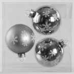 Ü. Kd. Gömb x3 ezüst hópihe 8cm