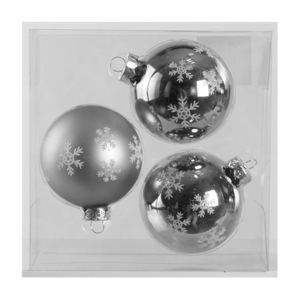 Ü. Kd. Gömb x3 ezüst hópihe 8cm