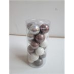 Kd. Gömb S/24db fehér/szürke 4 féle 3cm