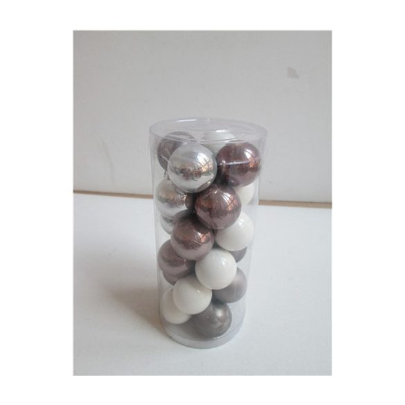 Kd. Gömb S/24db fehér/szürke 4 féle 3cm