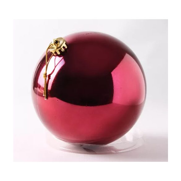 Műanyag gömb 15 cm - Fényes bordó