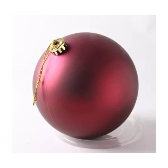 Műanyag gömb 15 cm - Matt bordó