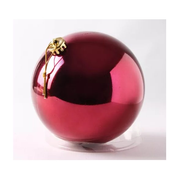 Műanyag gömb 20cm - Fényes bordó