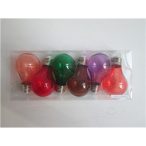 Karácsonyi akasztós villanykörte - S/6db 6 szín 6x9cm