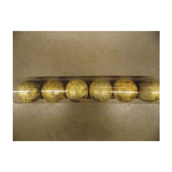 Kd. Gömb S/6db arany jeges 8cm