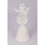 Kovácsoltvas Csengő Hóember fehér 3x7cm