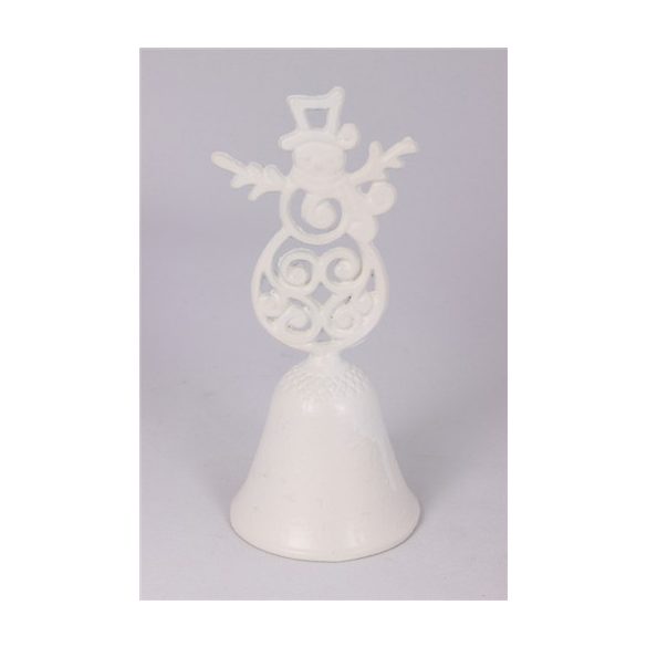 Kovácsoltvas Csengő Hóember fehér 3x7cm