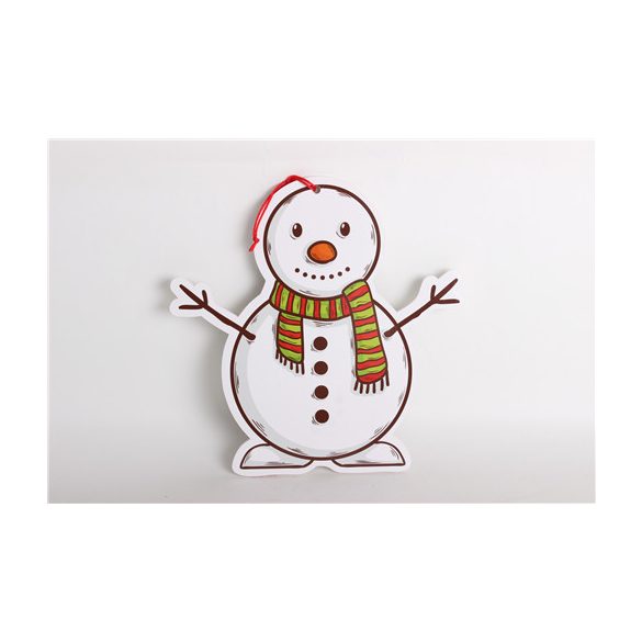 Sziv. Hóember sállal akasztós