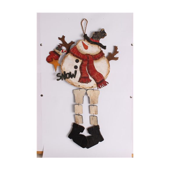 Dek. Fa akasztós Fali Hóember LL 58cm