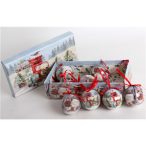 Gömb S/8db antik hóember/maci 5cm