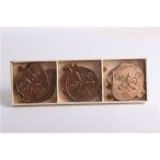 Fa akasztós kari díszek S/9db bronz 7cm
