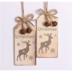 Fa akasztós tábla szarvas x2 natúr 17x5cm