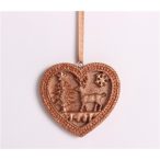 P. Akasztós szív + ffa + szarvas rosegold 6cm