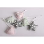 Fém akasztós fenyőfa 5 cm S/12db - 3 szín