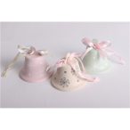 Harang fém 6cm - Rózsaszín/zöld/krém S/3