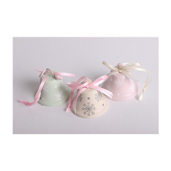 Harang fém 4cm - Rózsaszín/zöld/krém S/3