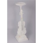 Gyertyatartó Polyrezin Hegedű - Fehér