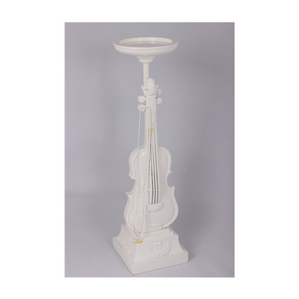 Gyertyatartó Polyrezin Hegedű - Fehér
