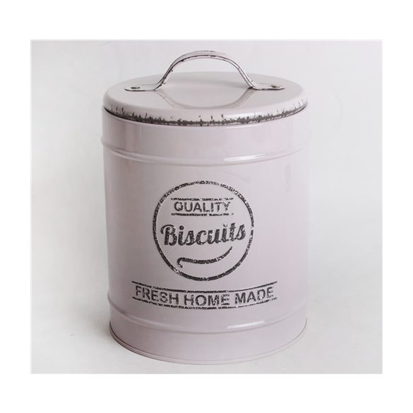 Fém Hengerdoboz fogantyús "Biscuit" 18,5 cm - Krém