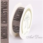 Sz. vászon "Merry Christmas" szürke 25mm x 10m