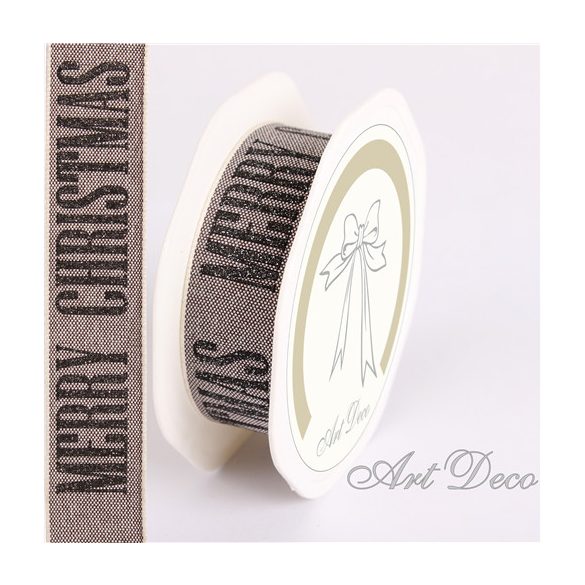 Sz. vászon "Merry Christmas" szürke 25mm x 10m