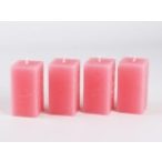 Gyertya rusztikus hasáb 3,5x7cm - Rózsaszín S/4
