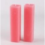 Gyertya rusztikus hasáb 3,5x15cm - Rózsaszín /DB