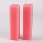 Gyertya rusztikus hasáb 3,5x15cm - Rózsaszín S/4