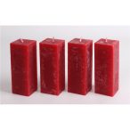 Gyertya rusztikus hasáb 3,5x10cm - Bordó S/4