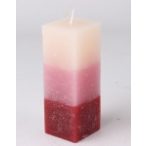 Gyertya rusztikus hasáb 3,5x10cm illatos - Rózsaszín S/4