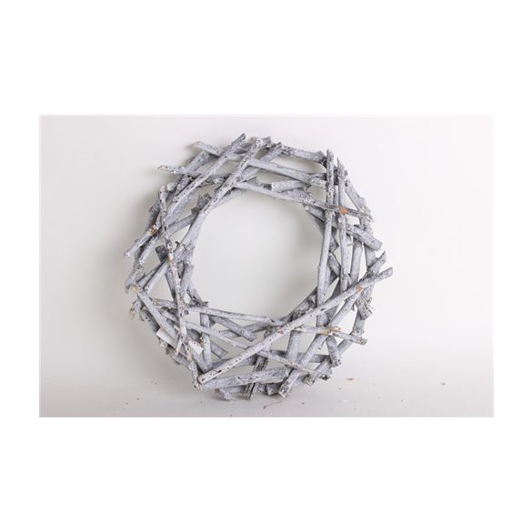 Koszorú lapos vékonyág szürke 25x4cm