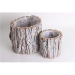 Kéreg mécsestartó kör 12 cm - Fehér