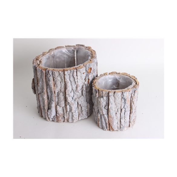 Kéreg mécsestartó kör 12 cm - Fehér