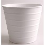 Bádog kaspó kör fehér csík 14x13cm