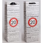   Papírtasak italos "Happy Birthday" több nyelven 12x36cm - Fehér "20"