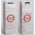   Papírtasak italos "Happy Birthday" több nyelven 12x36cm - Fehér "50"