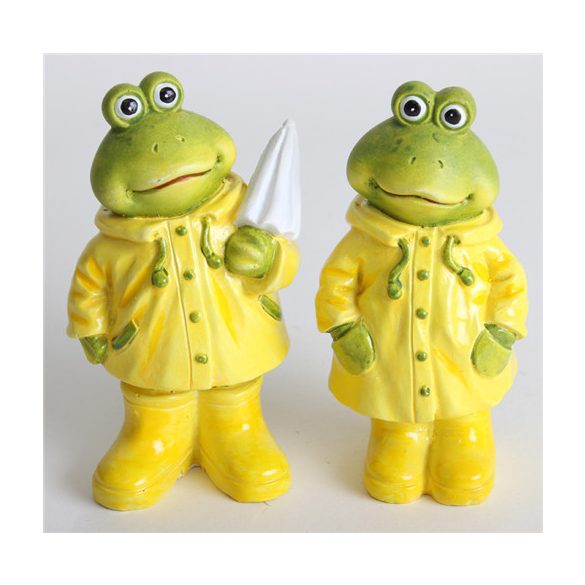 Béka esőkabátban kerámia - Sárga