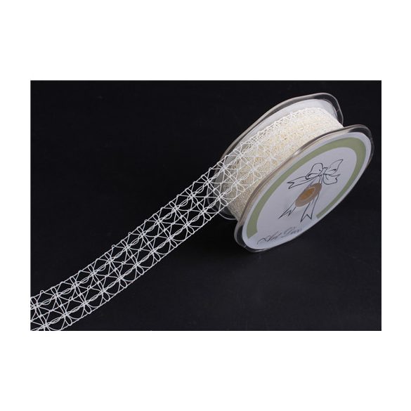 Szalag hurkolt törtfehér 25mm x 10m