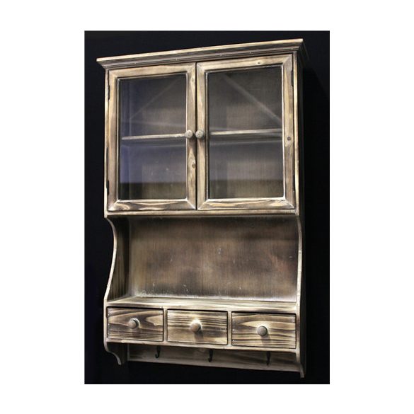 Fa vitrin fiókokkal natúr 54x81cm