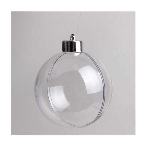 Műanyag pattintós gömb + ezüst akasztó 8cm