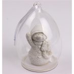 Poly hóember üvegbúrában akasztós fehér