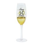   Pezsgős pohár üveg "Happy Birthday 60" 24,5cm - Arany