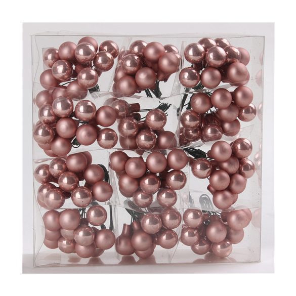 Gömb betűzős üveg pick szett 1,5 cm S/144 - Rosegold Matt/fényes