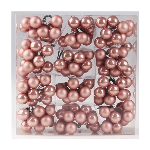 Gömb betűzős üveg pick szett 2 cm S/144 - Rosegold Matt/fényes