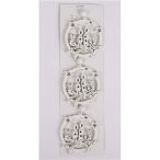 Fa lógós 3 gyertya koszorú 8x30 cm - Fehér