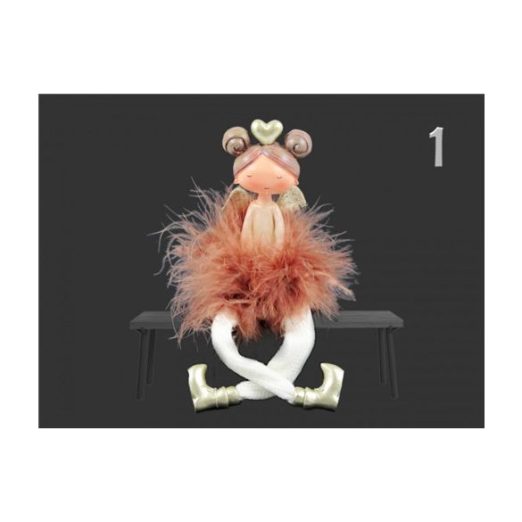 Angyal tol ruhában lógólábú 12cm - 3féle